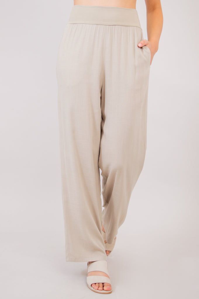 Landon Pant, Sand, Linen Bamboo