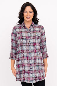 Larissa Tunic, Magenta Plaid, Cotton