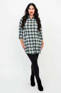 Larissa Tunic, Mint Plaid, Cotton- Final Sale