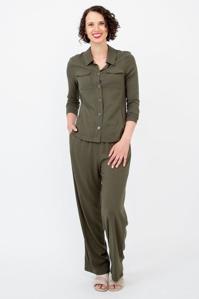 Lauren Jacket, Khaki, Linen Bamboo