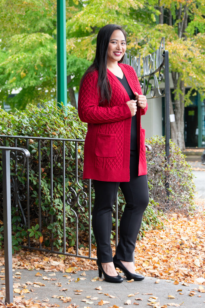 Jenny Cardigan, Red, Cotton
