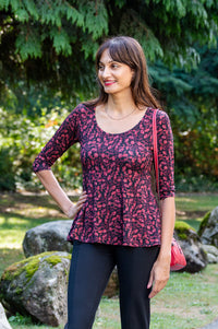 Kimmy Top, Florid, Bamboo - Final Sale