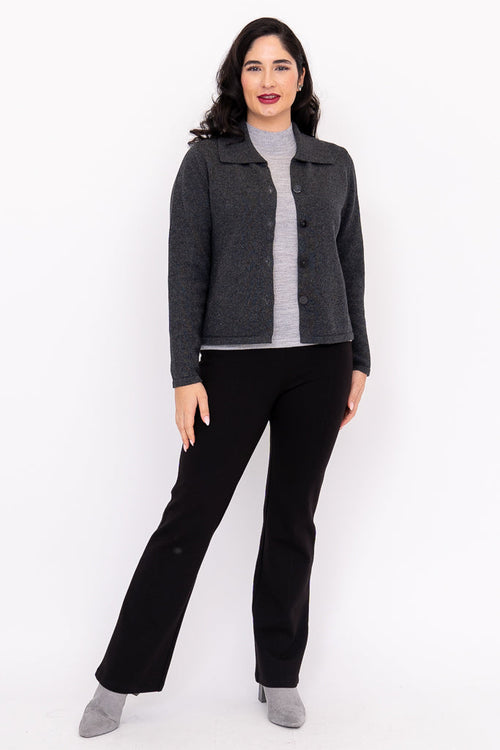 Lily Cardigan, Charcoal, Cotton