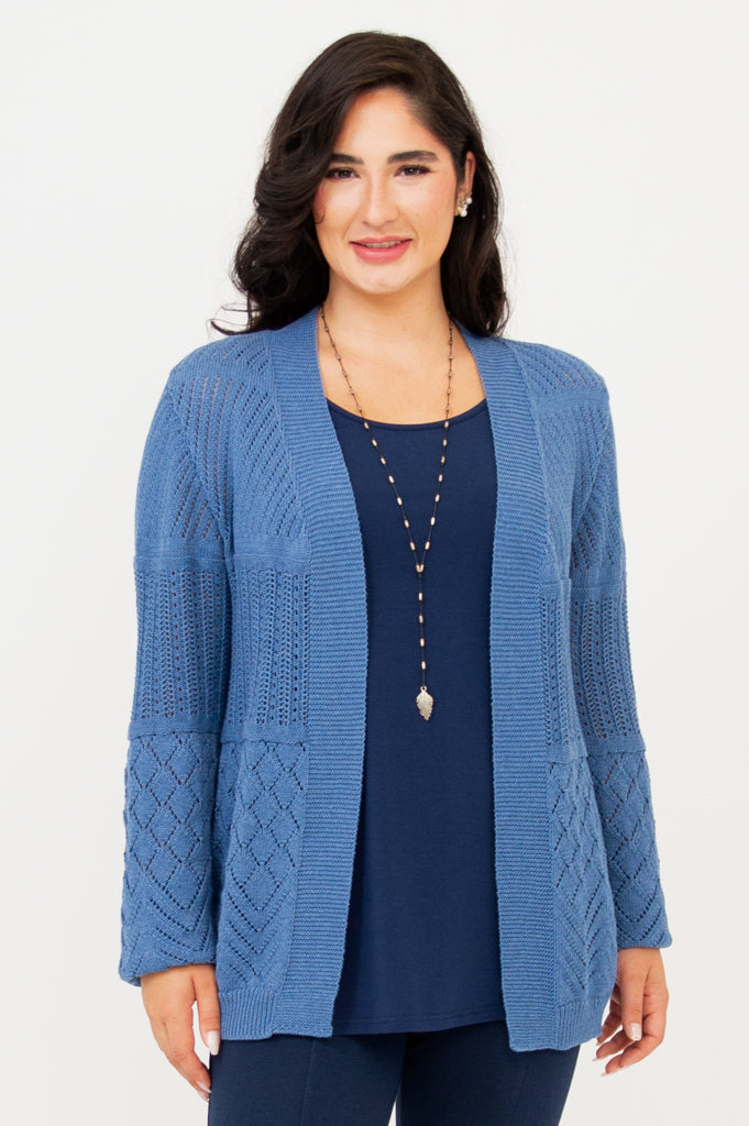 Linda Sweater, Blue, Cotton