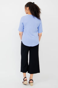 Liza Top, Periwinkle, Linen Bamboo- Final Sale