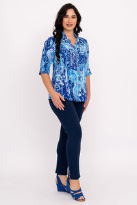 Lorine Blouse, Curious, Linen Bamboo