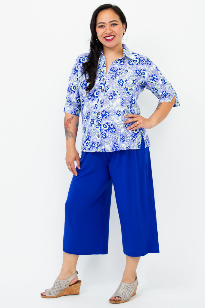 Lorine Blouse, Dazzle, Linen Bamboo