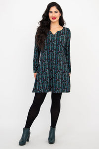 Maggie Long Sleeve Dress, Jewels, Bamboo - Final Sale