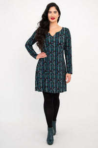 Maggie Long Sleeve Dress, Jewels, Bamboo - Final Sale