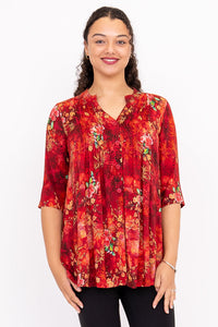 Margate Blouse, Lipstick Zen, Linen Bamboo