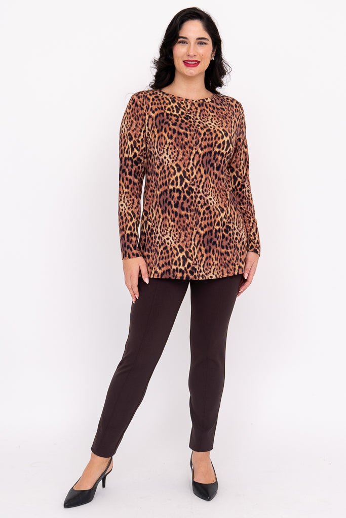 Margie Top, Chocolate Leopard, Bamboo