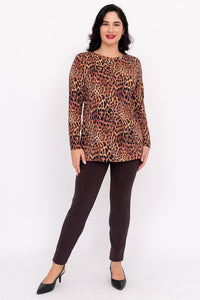 Margie Top, Chocolate Leopard, Bamboo