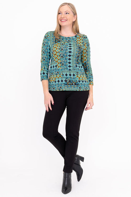 Margorie Top, Teal Ways, Bamboo