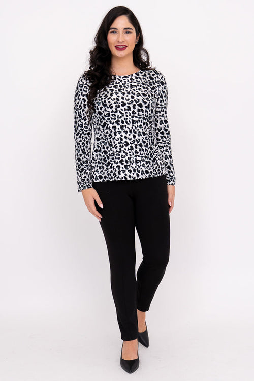 Mariah Top, BW Leopard, Bamboo