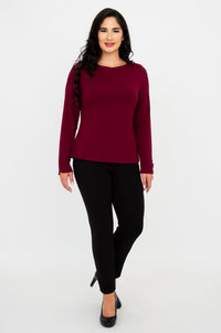 Mona Top, Burgundy, Bamboo