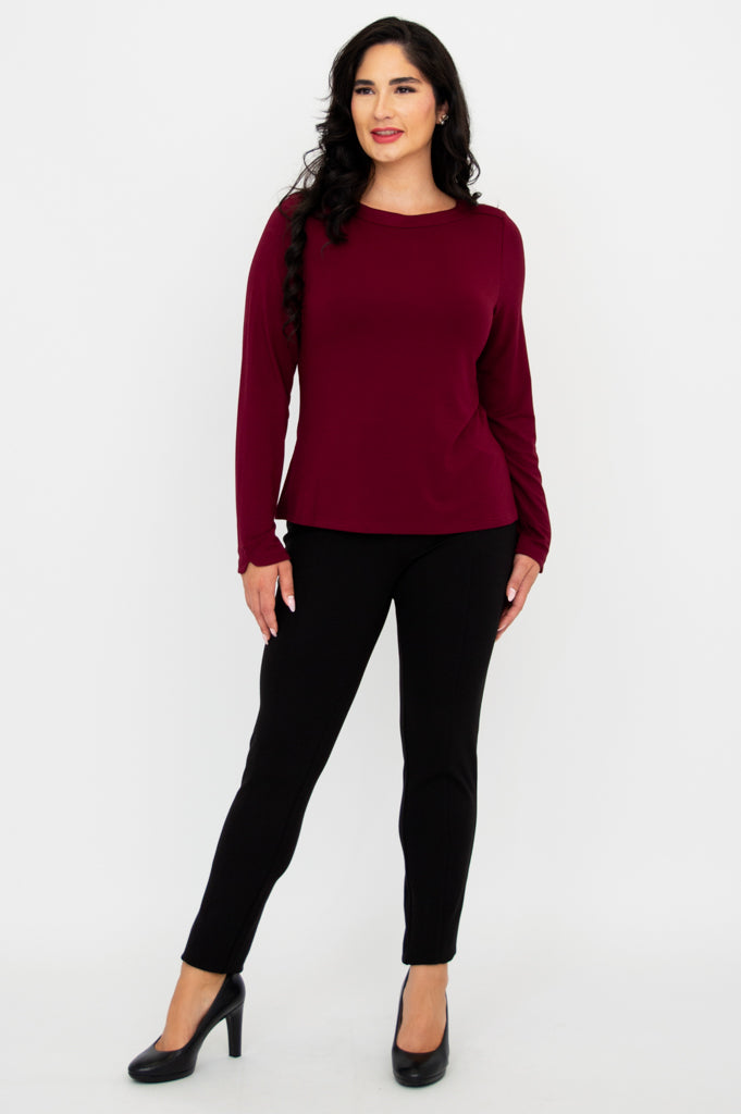 Mona Top, Burgundy, Bamboo