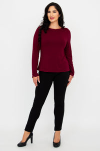 Mona Top, Burgundy, Bamboo