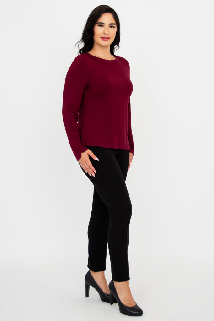 Mona Top, Burgundy, Bamboo