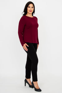 Mona Top, Burgundy, Bamboo