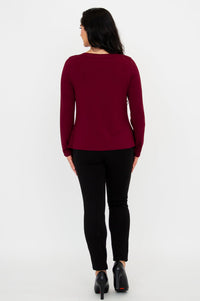 Mona Top, Burgundy, Bamboo