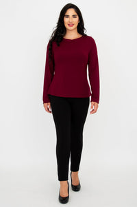 Mona Top, Burgundy, Bamboo