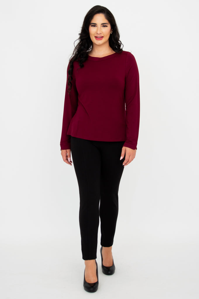 Mona Top, Burgundy, Bamboo