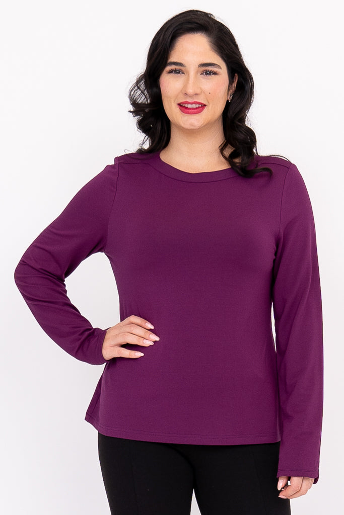 Mona Top, Magenta, French Terry