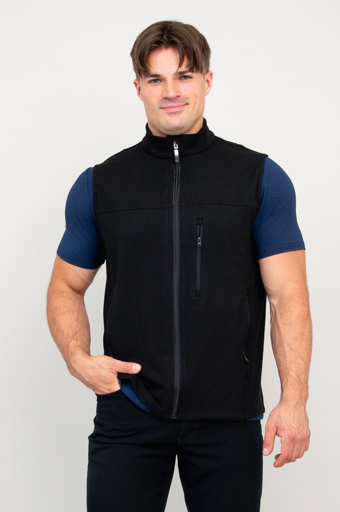 Nick Vest, Black, Bamboo Fleece