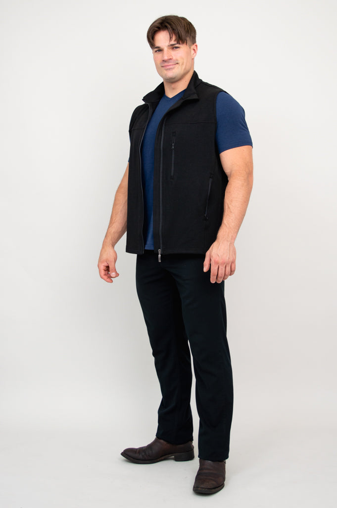 Nick Vest, Black, Bamboo Fleece