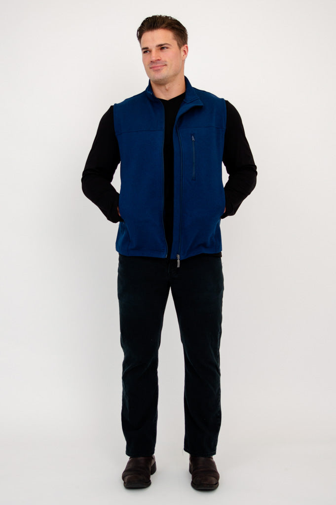 Nick Vest, Indigo, Bamboo Fleece