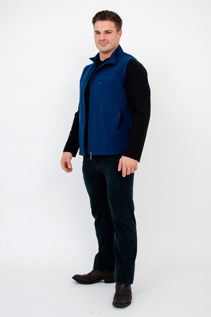 Nick Vest, Indigo, Bamboo Fleece