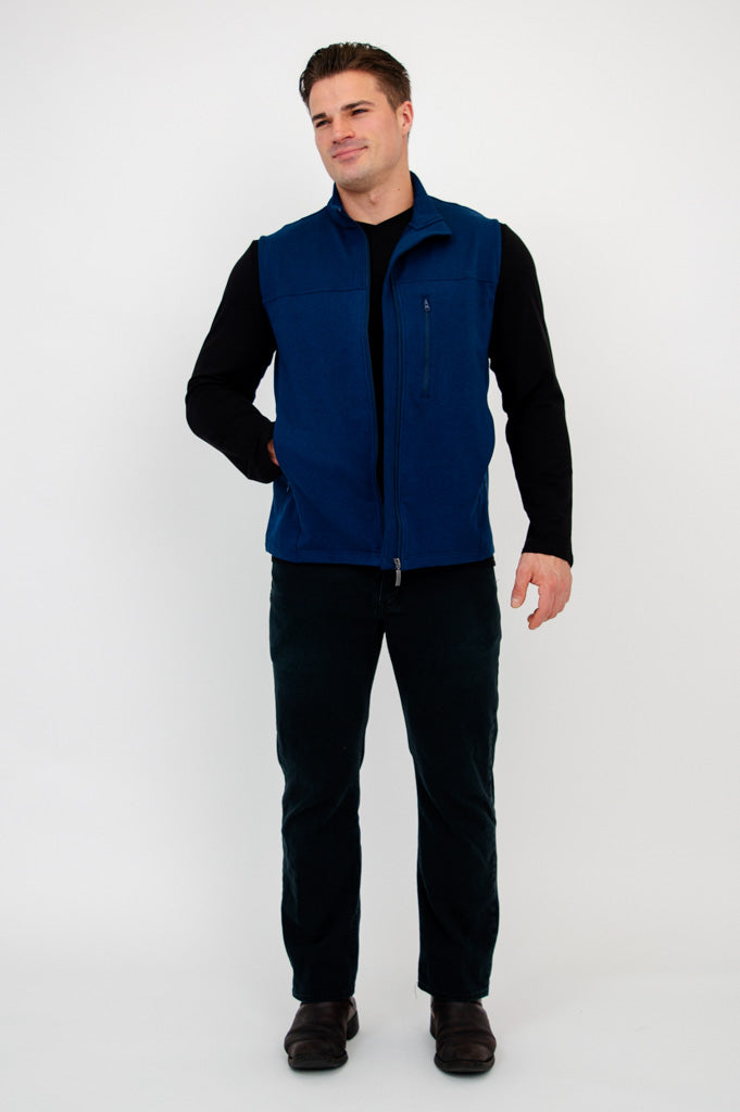 Nick Vest, Indigo, Bamboo Fleece