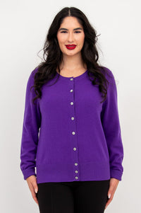 Oakly Cardigan, Purple, Wool Cashmere