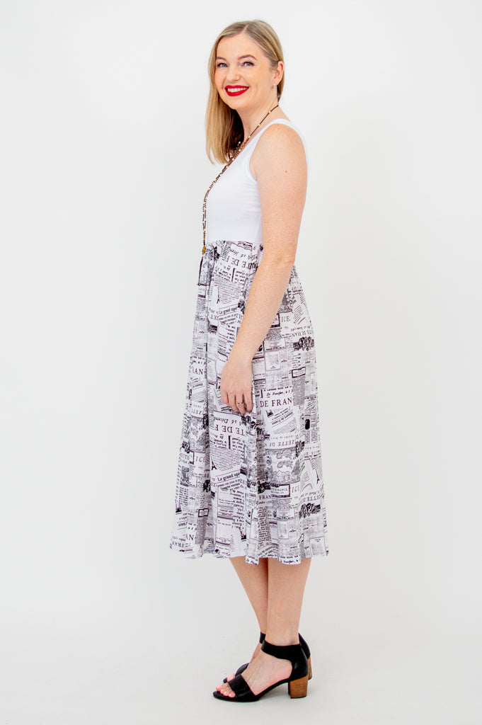 White Paloma Dress, French News, Linen Bamboo- Final Sale – LTD USA WEBSITE  BLUE SKY