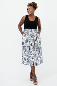 Paloma Dress, Journey, Linen Bamboo