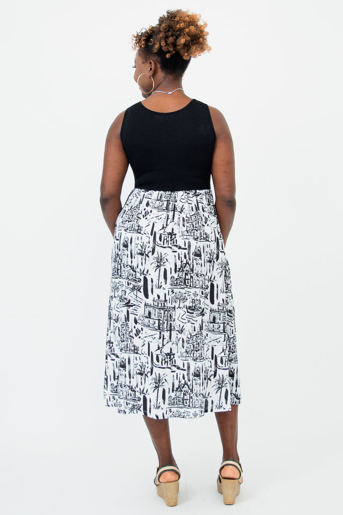 Paloma Dress, Journey, Linen Bamboo