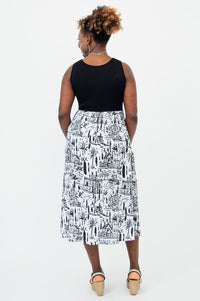 Paloma Dress, Journey, Linen Bamboo