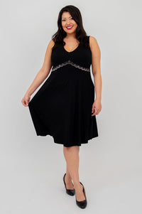 Pamela Dress, Black Diamond, Bamboo