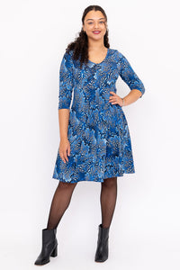 Pamela 3/4 Dress, Cobalt Fossil, Bamboo
