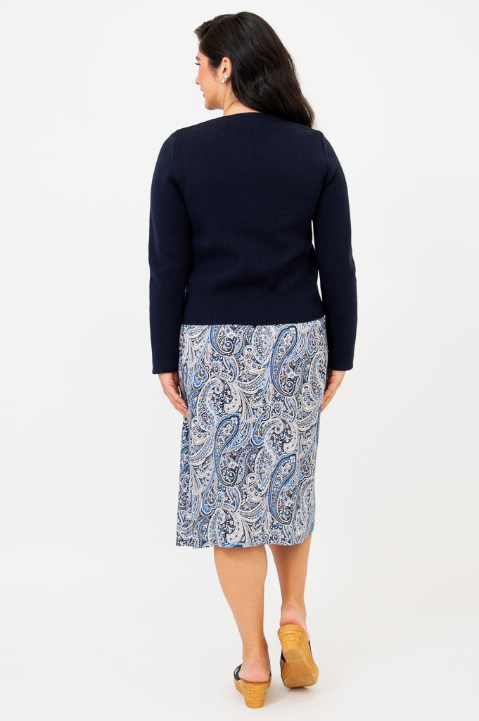 Amira Sweater, Navy, Cotton