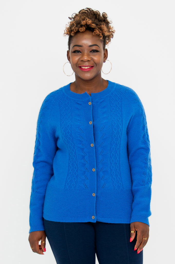 Persimmon Sweater, Blue,  100% Cashmere