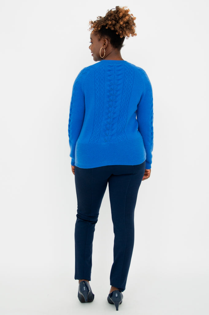 Persimmon Sweater, Blue,  100% Cashmere