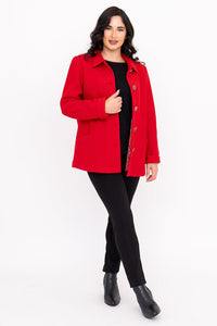Quadra Coat, Red, Boiled Wool