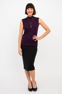 Rita Sweater, Plum, Merino Wool