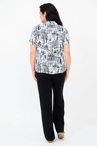 Samantha S/S Top, Journey, Linen Bamboo