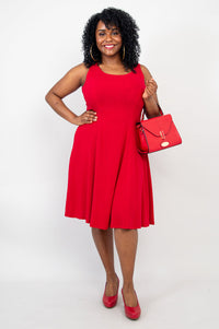 Sara Dress, Lipstick, Linen Bamboo