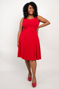 Sara Dress, Lipstick, Linen Bamboo