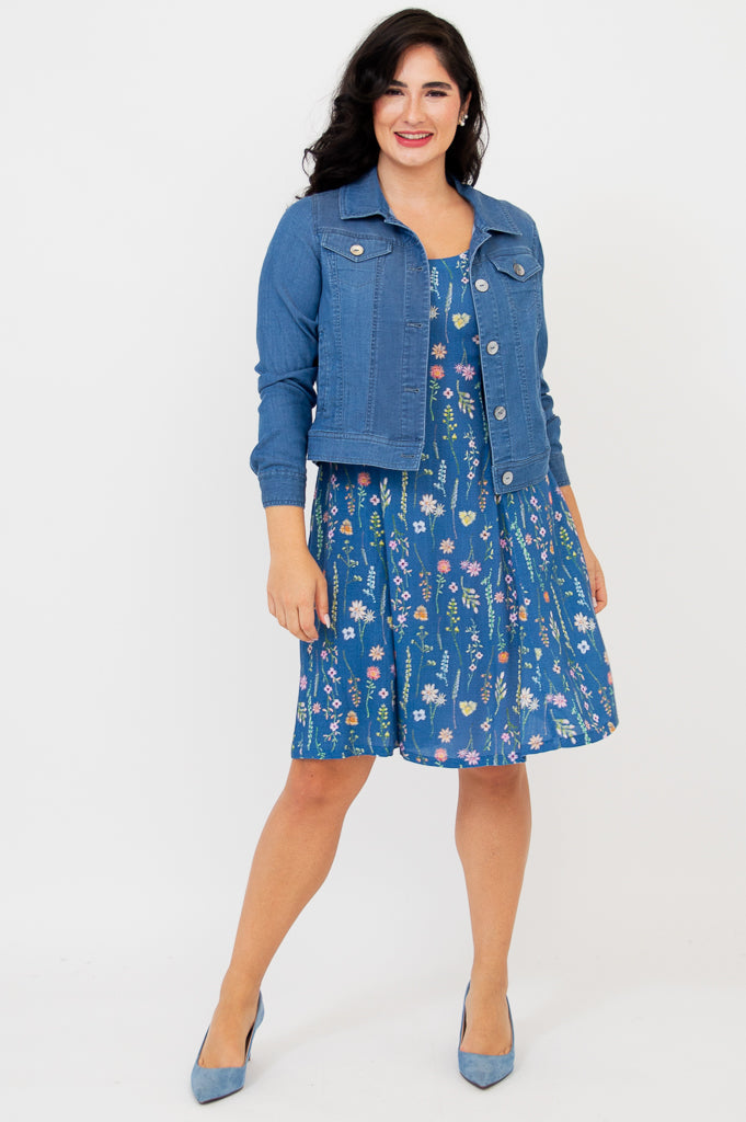 Sara Dress, Meadow, Linen Bamboo