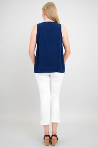 Scarlette Tank, Indigo, Linen Bamboo