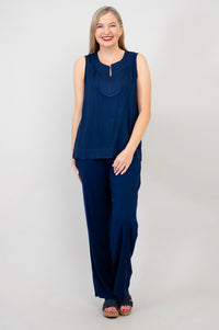 Scarlette Tank, Indigo, Linen Bamboo